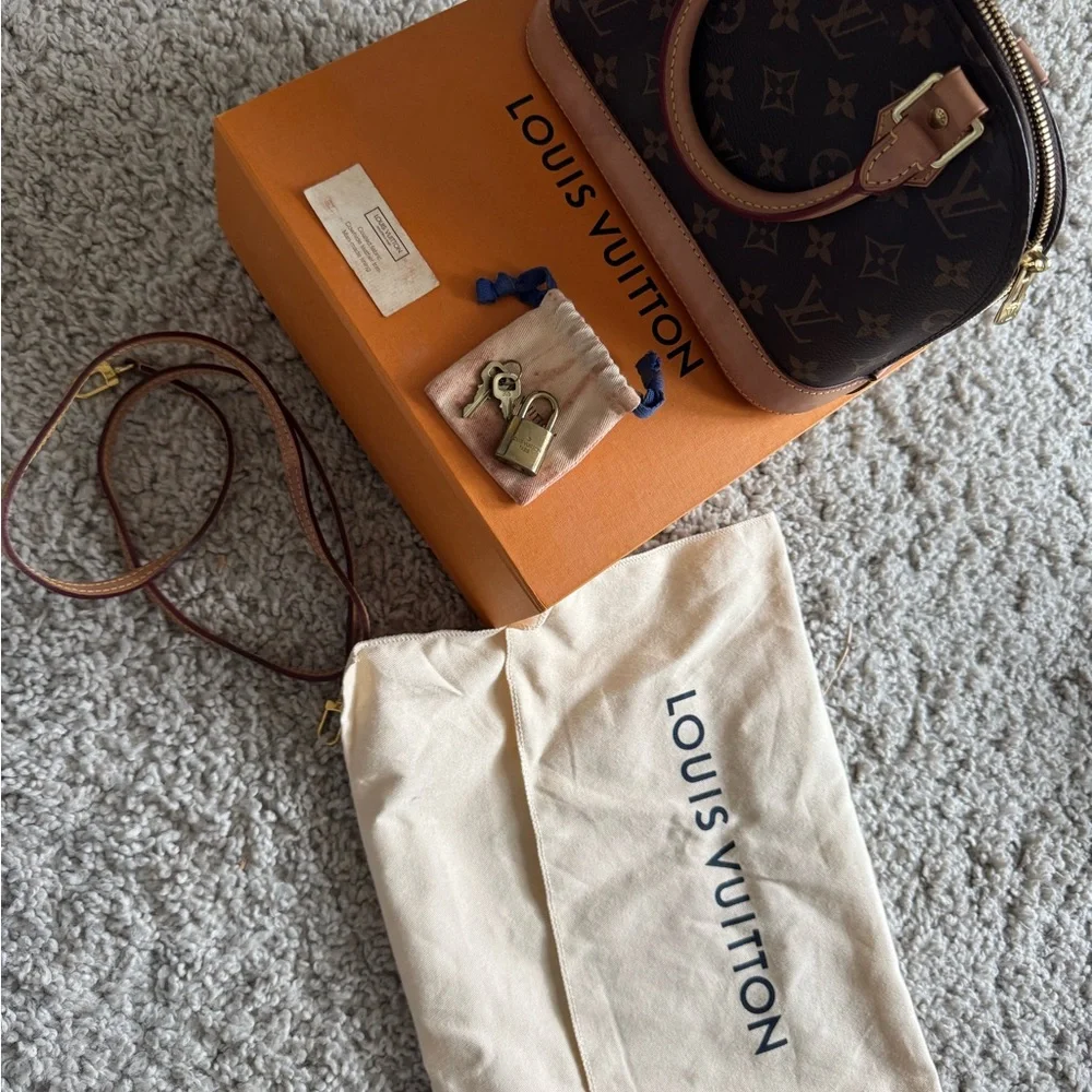 Louis Vuitton Alma BB Monogram Canvas Handbag - Brown and Pink
